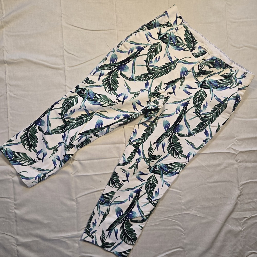 Saint Tropez West Size 6 Tropical Leaf Island Cropped Pants